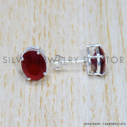 Ruby 925 Sterling Silver Earrings (SJWES-419) Ruby 925 Sterling Silver Earrings (SJWES-419)
