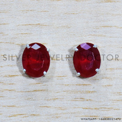 Ruby 925 Sterling Silver Earrings (SJWES-419)
