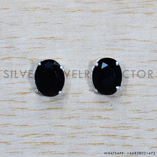Black Onyx 925 Sterling Silver Earrings (SJWES-425) Black Onyx 925 Sterling Silver Earrings (SJWES-425)