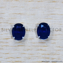Sapphire 925 Sterling Silver Earrings (SJWES-426)