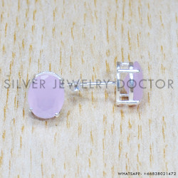 Rose Quartz 925 Sterling Silver Earrings (SJWES-427)