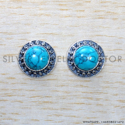 Turquoise 925 Sterling Silver Earrings (SJWES-430)