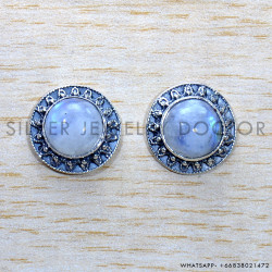 Rainbow Moonstone 925 Sterling Silver Earrings (SJWES-431)