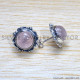 Rose Quartz 925 Sterling Silver Earrings (SJWES-435)