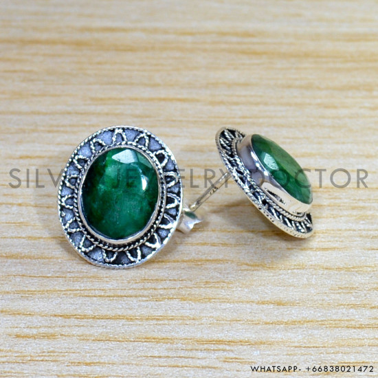 Emerald 925 Sterling Silver Earrings (SJWES-450) Emerald 925 Sterling Silver Earrings (SJWES-450)
