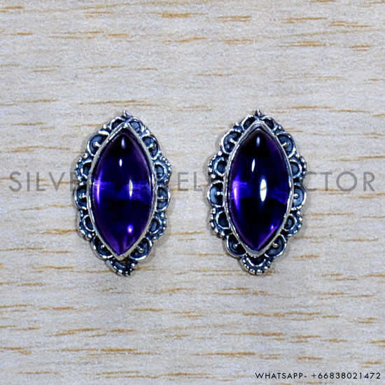 Amethyst 925 Sterling Silver Earrings (SJWES-457) Amethyst 925 Sterling Silver Earrings (SJWES-457)