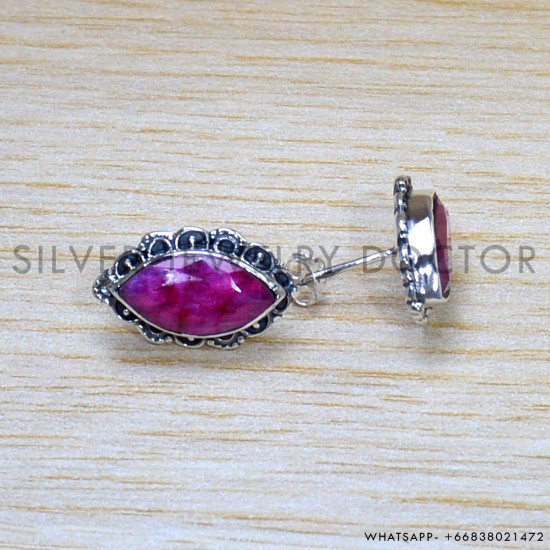 Ruby 925 Sterling Silver Earrings (SJWES-458) Ruby 925 Sterling Silver Earrings (SJWES-458)
