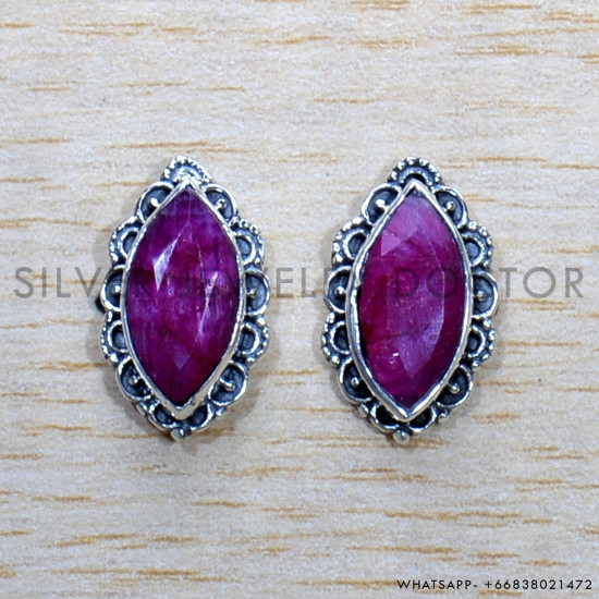 Ruby 925 Sterling Silver Earrings (SJWES-458) Ruby 925 Sterling Silver Earrings (SJWES-458)