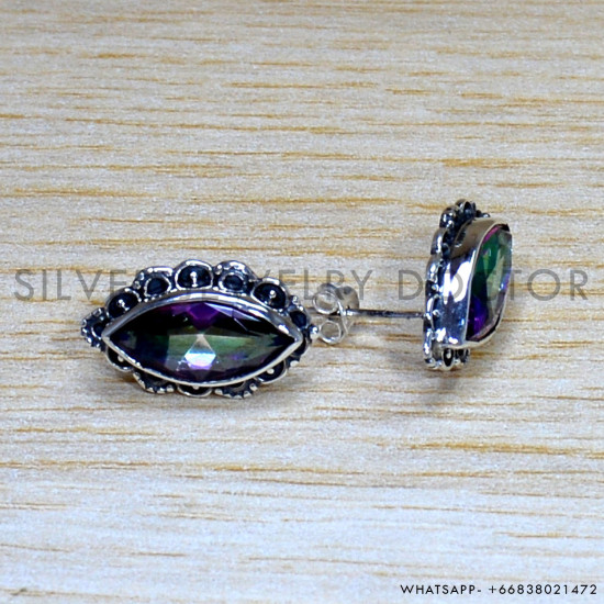 Mystic Topaz 925 Sterling Silver Earrings (SJWES-460) Mystic Topaz 925 Sterling Silver Earrings (SJWES-460)