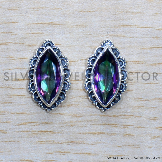 Mystic Topaz 925 Sterling Silver Earrings (SJWES-460) Mystic Topaz 925 Sterling Silver Earrings (SJWES-460)