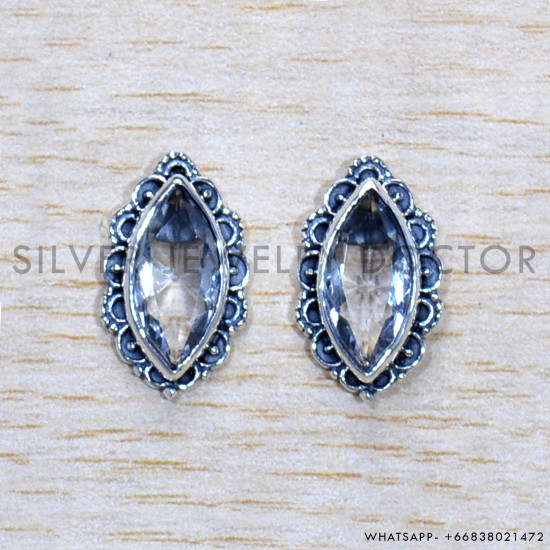 Crystal 925 Sterling Silver Earrings (SJWES-461) Crystal 925 Sterling Silver Earrings (SJWES-461)