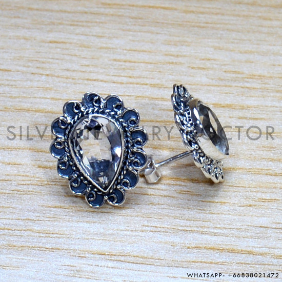 Crystal 925 Sterling Silver Earrings (SJWES-466) Crystal 925 Sterling Silver Earrings (SJWES-466)