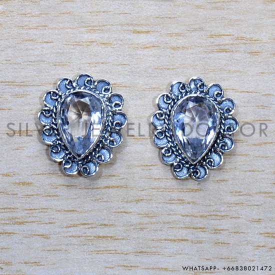 Crystal 925 Sterling Silver Earrings (SJWES-466) Crystal 925 Sterling Silver Earrings (SJWES-466)