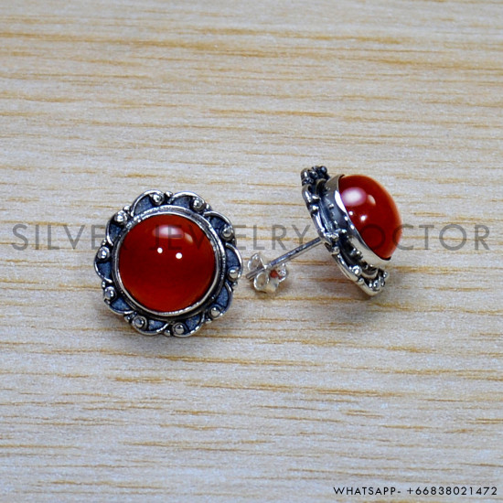 Carnelian 925 Sterling Silver Earrings (SJWES-471) Carnelian 925 Sterling Silver Earrings (SJWES-471)