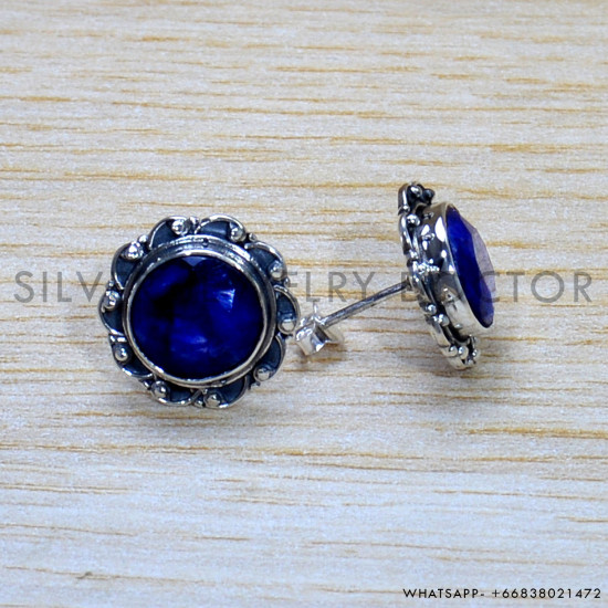 Sapphire 925 Sterling Silver Earrings (SJWES-474) Sapphire 925 Sterling Silver Earrings (SJWES-474)