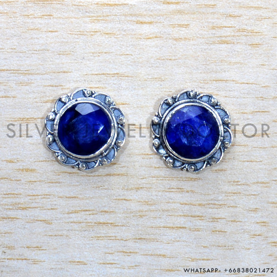 Sapphire 925 Sterling Silver Earrings (SJWES-474) Sapphire 925 Sterling Silver Earrings (SJWES-474)
