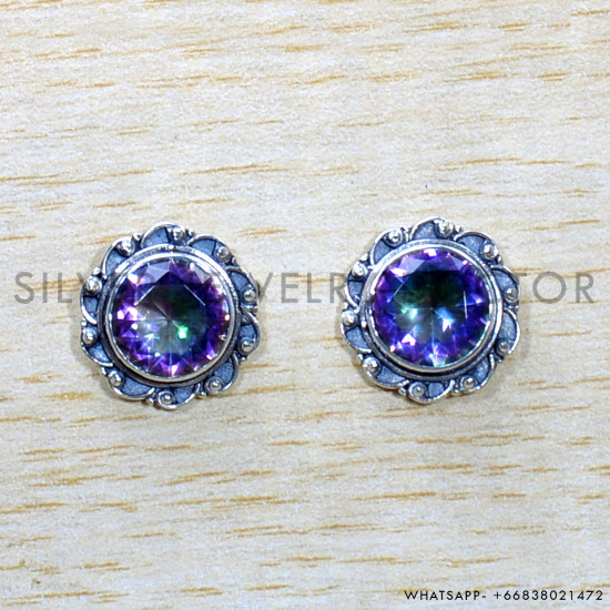 Mystic Topaz 925 Sterling Silver Earrings (SJWES-478) Mystic Topaz 925 Sterling Silver Earrings (SJWES-478)