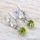 Peridot 925 Sterling Silver Stud Earrings (SJWES-480)