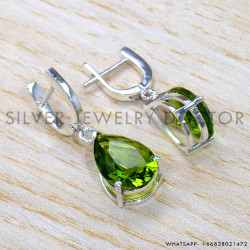 Peridot 925 Sterling Silver Stud Earrings (SJWES-483) Peridot 925 Sterling Silver Stud Earrings (SJWES-483)