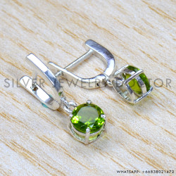 Peridot 925 Sterling Silver Stud Earrings (SJWES-485) Peridot 925 Sterling Silver Stud Earrings (SJWES-485)