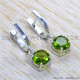 Peridot 925 Sterling Silver Stud Earrings (SJWES-485)