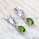 Peridot 925 Sterling Silver Stud Earrings (SJWES-486)