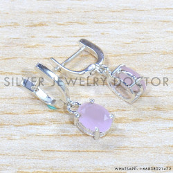 Rose Quartz 925 Sterling Silver Stud Earrings (SJWES-488) Rose Quartz 925 Sterling Silver Stud Earrings (SJWES-488)