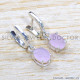 Rose Quartz 925 Sterling Silver Stud Earrings (SJWES-488)