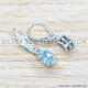 Blue Topaz 925 Sterling Silver Stud Earrings (SJWES-489)
