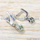 Green Amethyst 925 Sterling Silver Stud Earrings (SJWES-490)
