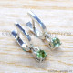 Green Amethyst 925 Sterling Silver Stud Earrings (SJWES-490)