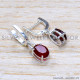 Ruby 925 Sterling Silver Stud Earrings (SJWES-492)