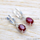 Ruby 925 Sterling Silver Stud Earrings (SJWES-492)