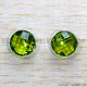 Peridot 925 Sterling Silver Stud Earrings (SJWES-497)