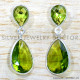 Peridot 925 Sterling Silver Stud Earrings (SJWES-498)
