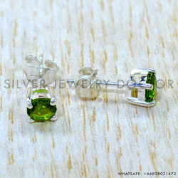 Peridot 925 Sterling Silver Stud Earrings (SJWES-499) Peridot 925 Sterling Silver Stud Earrings (SJWES-499)