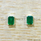 Green Onyx 925 Sterling Silver Stud Earrings (SJWES-500)