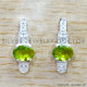Peridot 925 Sterling Silver Stud Earrings (SJWES-502)