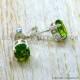 Peridot 925 Sterling Silver Stud Earrings (SJWES-503)