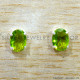 Peridot 925 Sterling Silver Stud Earrings (SJWES-503)
