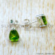 Peridot 925 Sterling Silver Stud Earrings (SJWES-505)