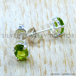 Peridot 925 Sterling Silver Stud Earrings (SJWES-506) Peridot 925 Sterling Silver Stud Earrings (SJWES-506)