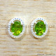 Peridot 925 Sterling Silver Stud Earrings (SJWES-507)