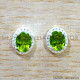 Peridot 925 Sterling Silver Stud Earrings (SJWES-509)