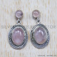 Rose Quartz 925 Sterling Silver Stud Earrings (SJWES-51) Rose Quartz 925 Sterling Silver Stud Earrings (SJWES-51)