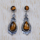 Beautiful Jewelry Tiger Eye Gemstone 925 Sterling Silver Stud Earrings SJWES-52