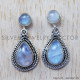 Rainbow Moonstone 925 Sterling Silver Stud Earrings (SJWES-54) Rainbow Moonstone 925 Sterling Silver Stud Earrings (SJWES-54)