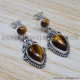 Tiger Eye 925 Sterling Silver Stud Earrings (SJWES-56) Tiger Eye 925 Sterling Silver Stud Earrings (SJWES-56)