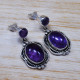 Amethyst Gemstone Handmade Jewelry 925 Sterling Silver Stud Earrings SJWES-59