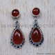 Carnelian 925 Sterling Silver Stud Earrings (SJWES-60) Carnelian 925 Sterling Silver Stud Earrings (SJWES-60)